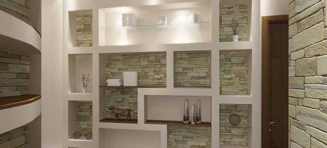 Полки из гипсокартона (17 фото): как сделать на стене своими руками с подсветкой из ГКЛ, пошаговая инструкция