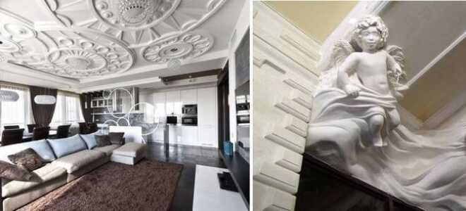 Лепка на стене из гипса для интерьера (50 фото): гипсовая лепнина в квартире, примеры декора