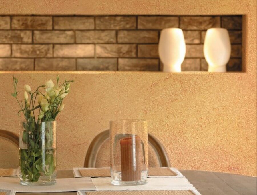 минеральная штукатурка в фоне интерьера