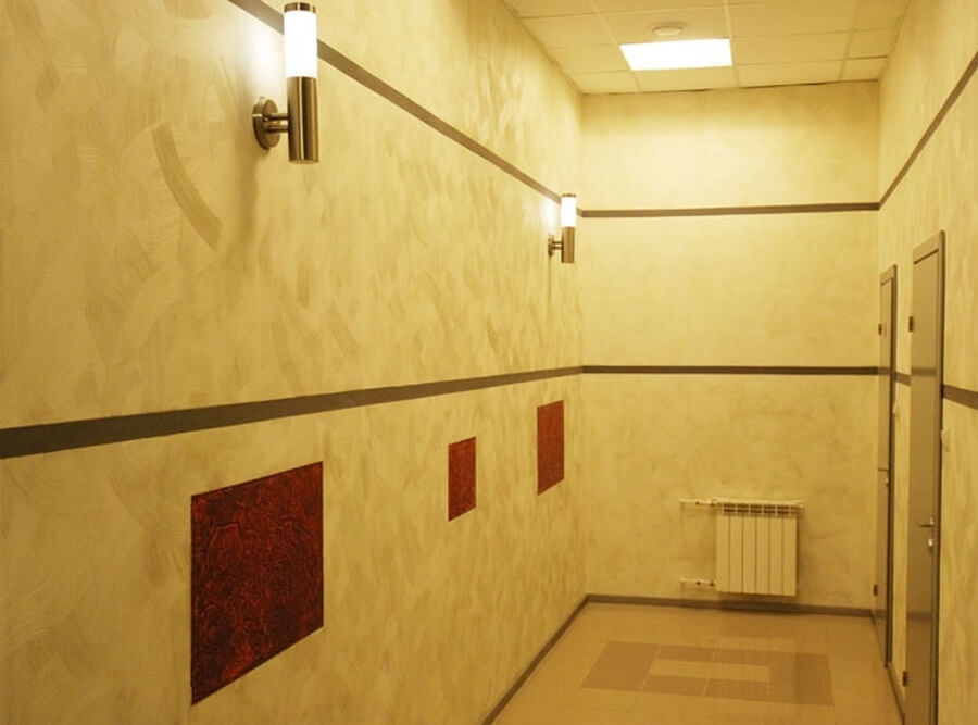 минеральная штукатурка в интерьере офиса