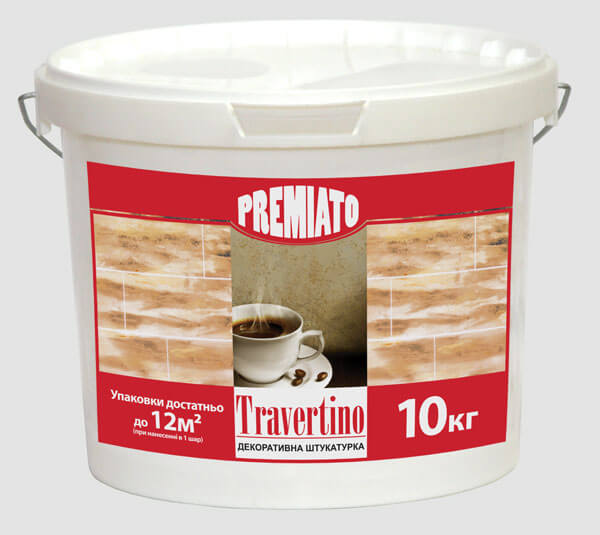 ведро штукатурки травертино