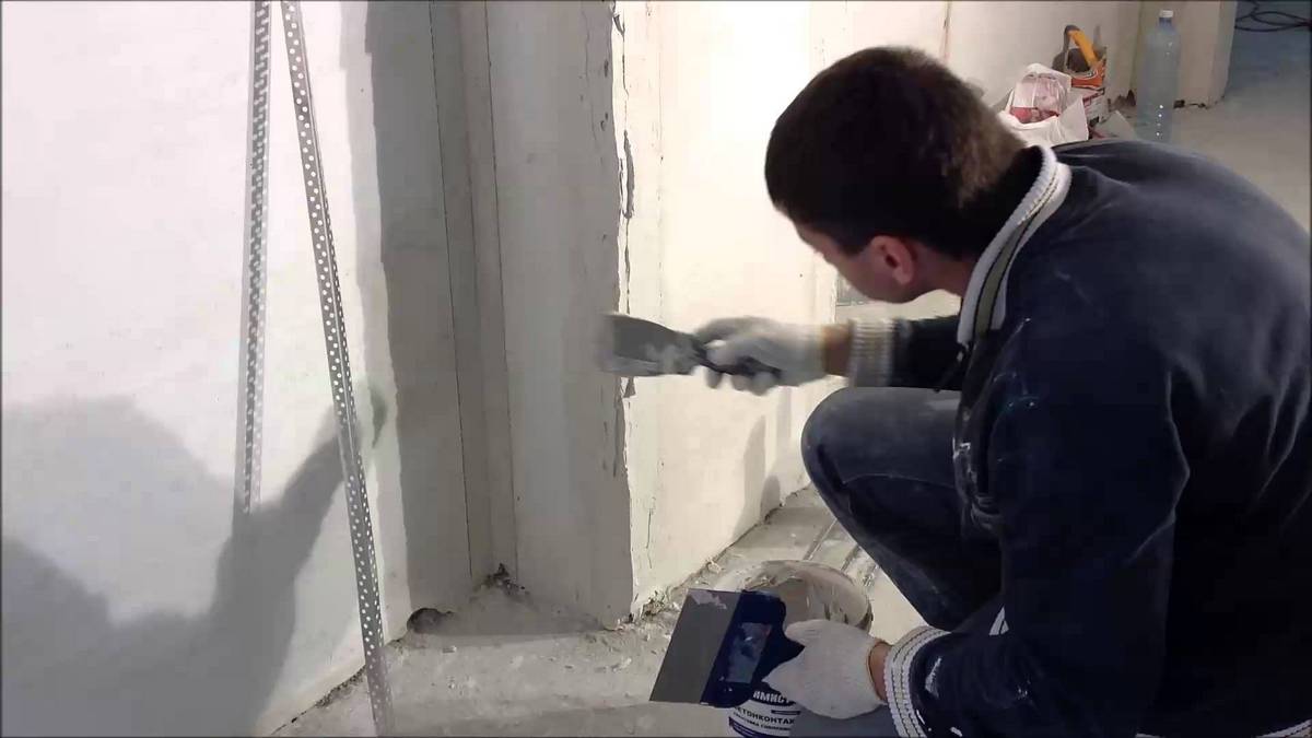 установка уголков на штукатурку