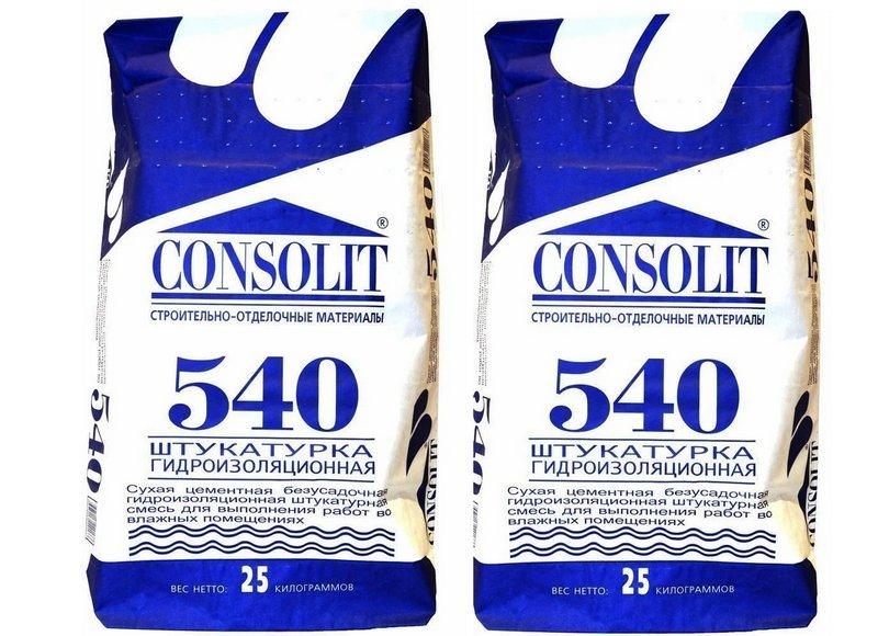 Consolit 540 - безусадочная штукатурка, которая обладает высоким коэффициентом водоотталкивающих свойств