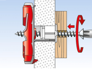 Делаются отверстия под дюбеля