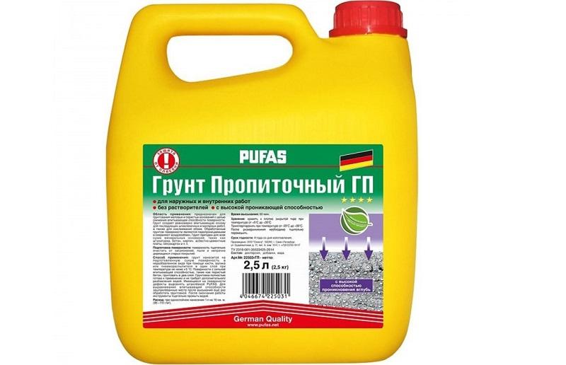 Грунтовка Pufas - один из лучших составов, используемых для отделочных работ