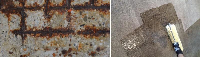 Грунтовка бетона предотвращает появление ржавчины