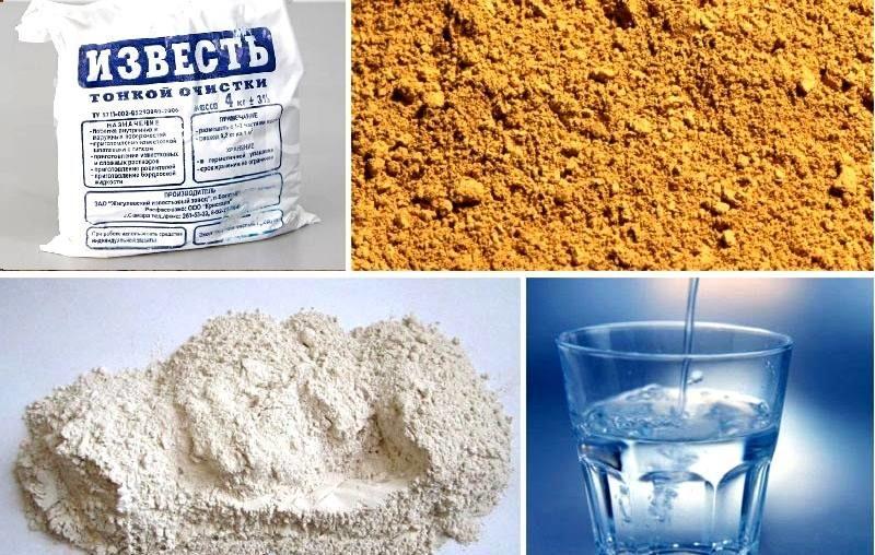 Ингредиенты, входящие в известково-гипсовый раствор