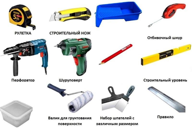 Инструменты для работы с гипсокартоном