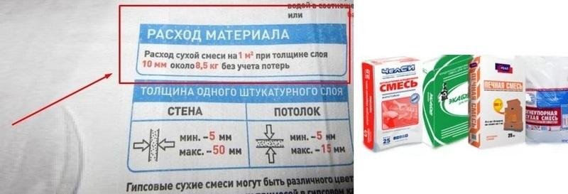 На упаковке с материалом содержится подробный алгоритм по расходу шпаклевки на квадратный метр