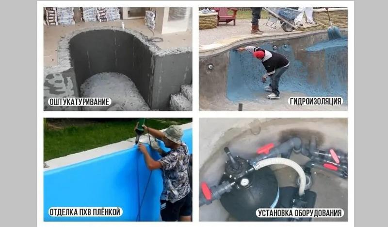 Основные работы по отделке бассейна