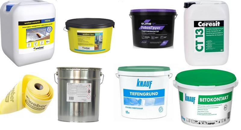 Популярные марки гидроизоляционных грунтовок