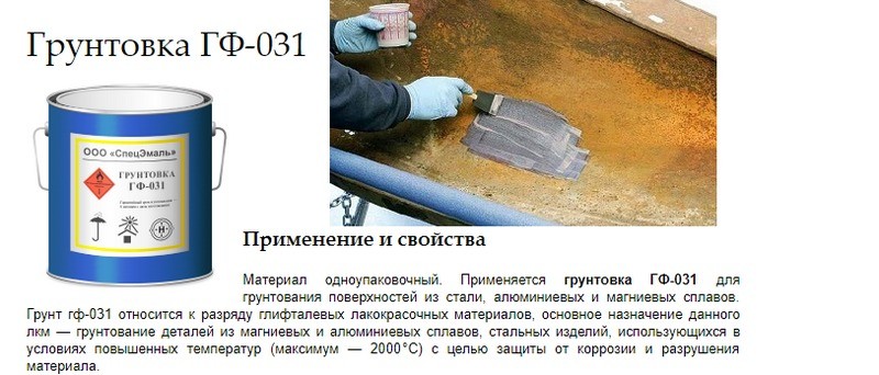 Применение и свойства термостойкого состава ГФ-031