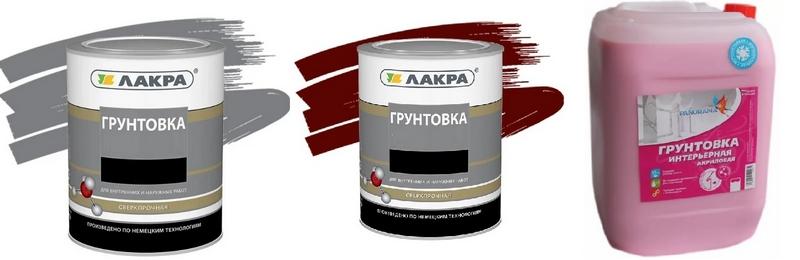 Производитель производит акриловые грунтовки разных цветов
