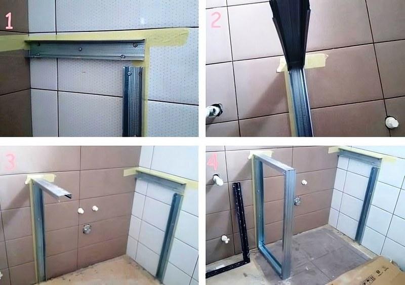 Процесс сборки каркаса под столешницу из гипсокартона