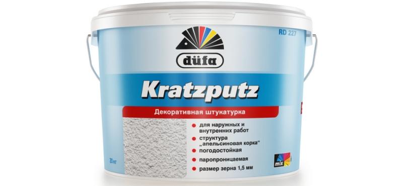 Штукатурка Kratzputz Д227 придает стенам шероховатую фактуру, похожую на апельсиновую корку