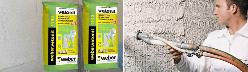Штукатурку Weber vetonit tt40 разрешено наносить механизированным способом
