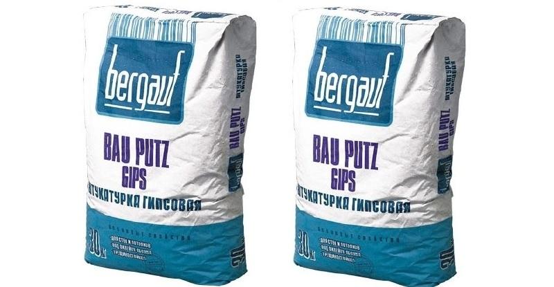 Универсальная гипсовая штукатурка Bergauf Bau Putz Gips позволяет полностью устранить все дефекты стен и потолков