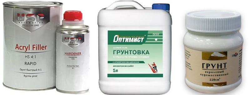 Виды акриловой грунтовки