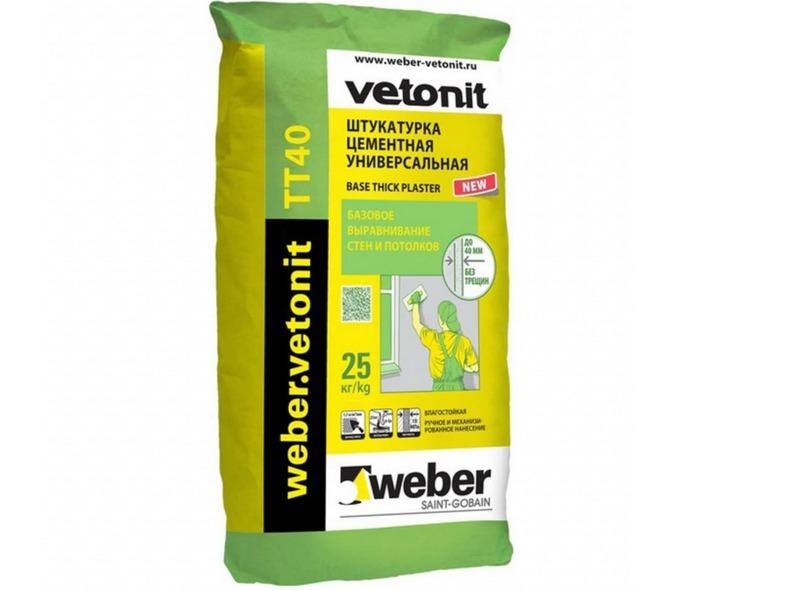 Weber Vetonit tt40 используется для обработки поверхностей из керамзита, кирпича или бетона