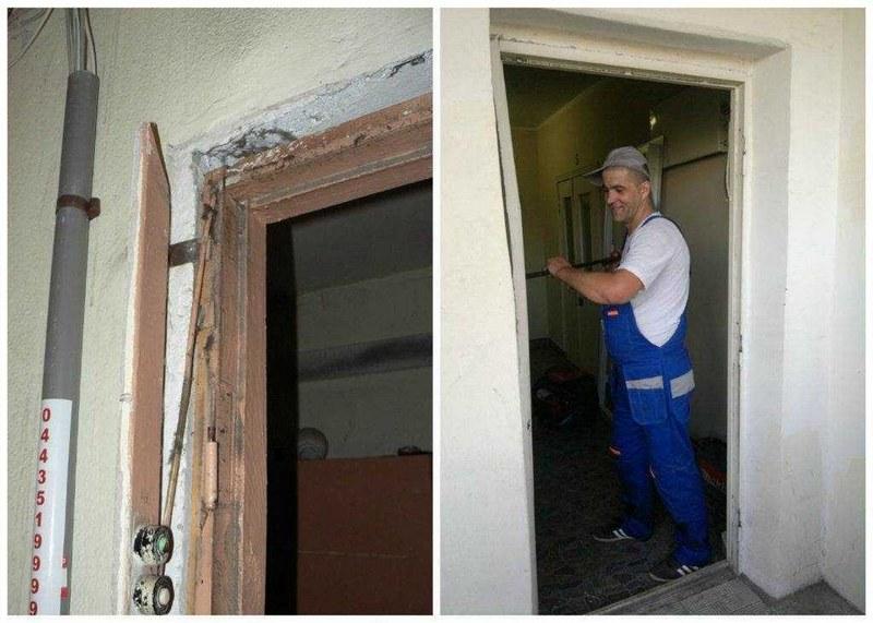 Демонтаж дверного полотна и коробки следует производить с осторожностью