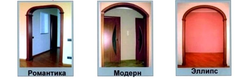 Наиболее распространенные образцы межкомнатных арок