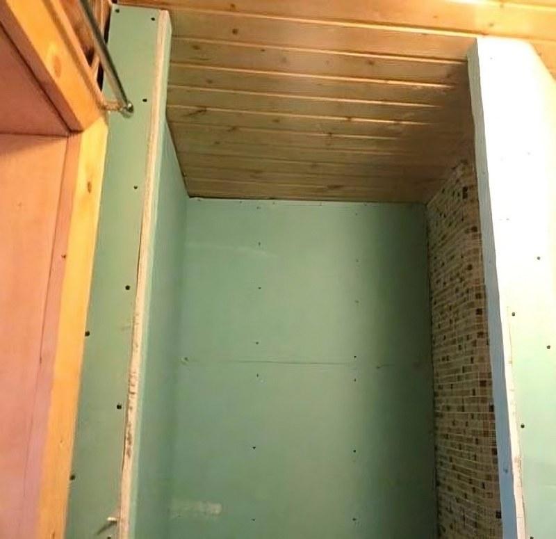 Пример устройства душевой кабины из гипсокартона