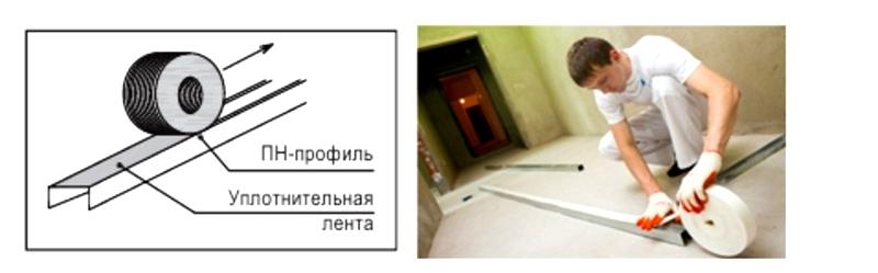 Уплотнительная лента повысит звукоизоляцию, обеспечит плотную фиксацию профиля